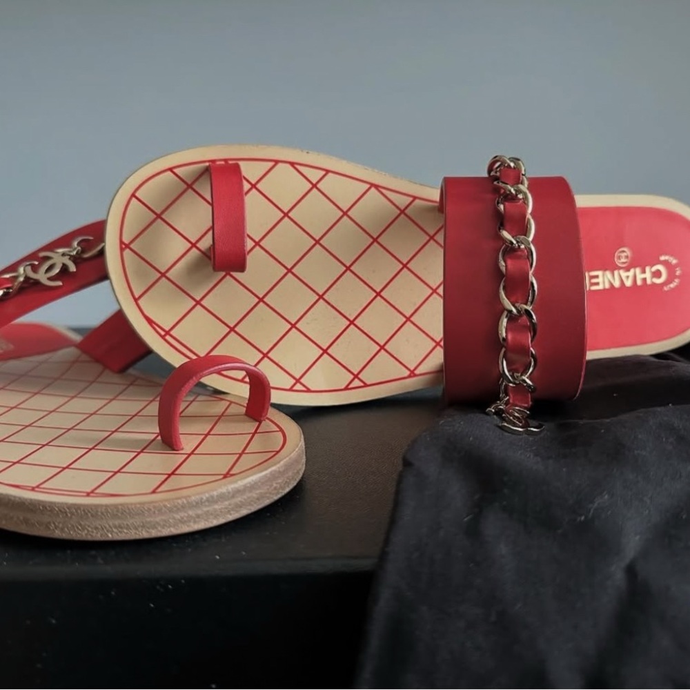 Chanel Red Women's Sandals